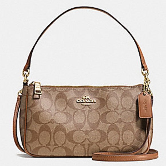 Coach Bags Coach Top Handle Pouch Signature Coated Canvas Poshmark
